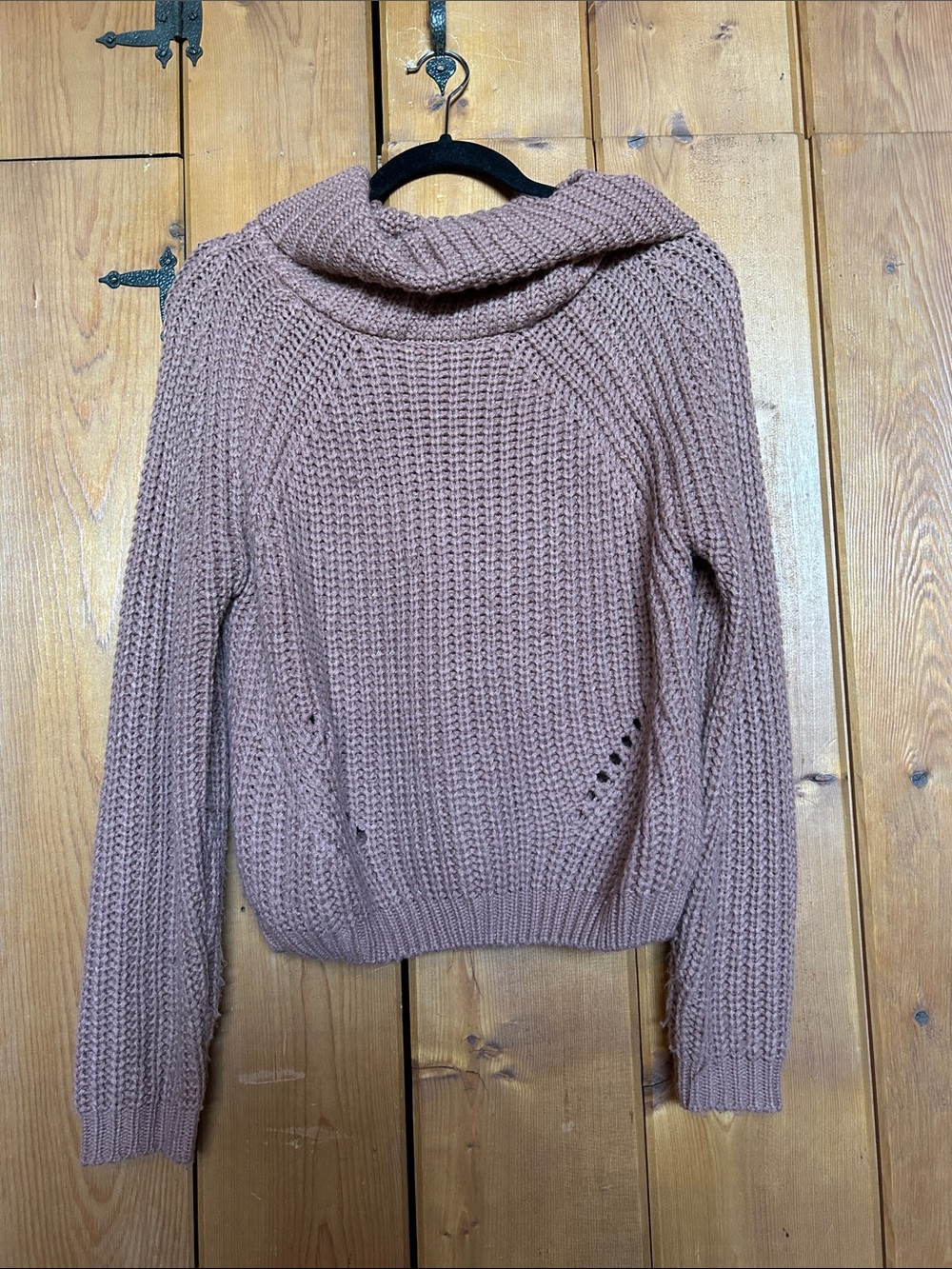 moon & madison Blush Chunky Cowl Neck Sweater